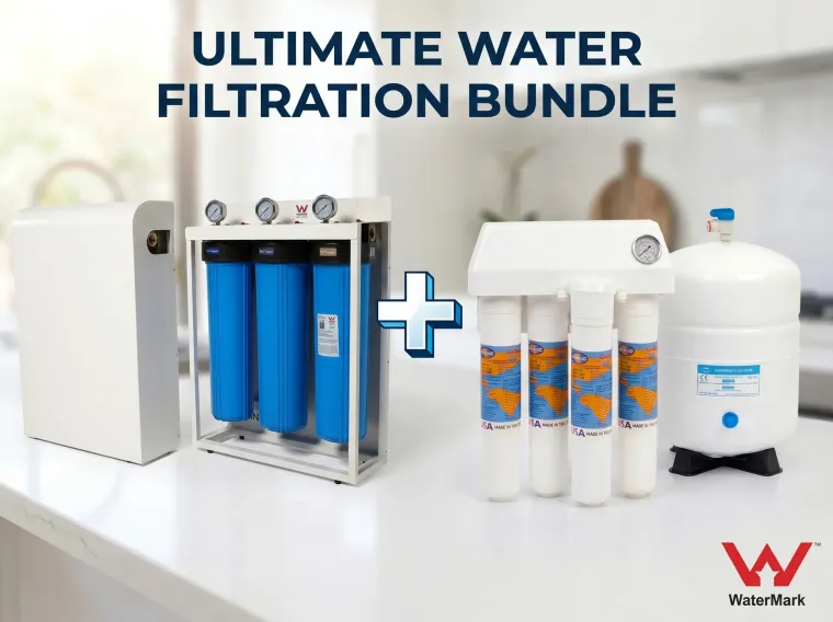 Ultimate water filtration bundle: the whole house filtration system plus the reverse osmosis drinking water system
